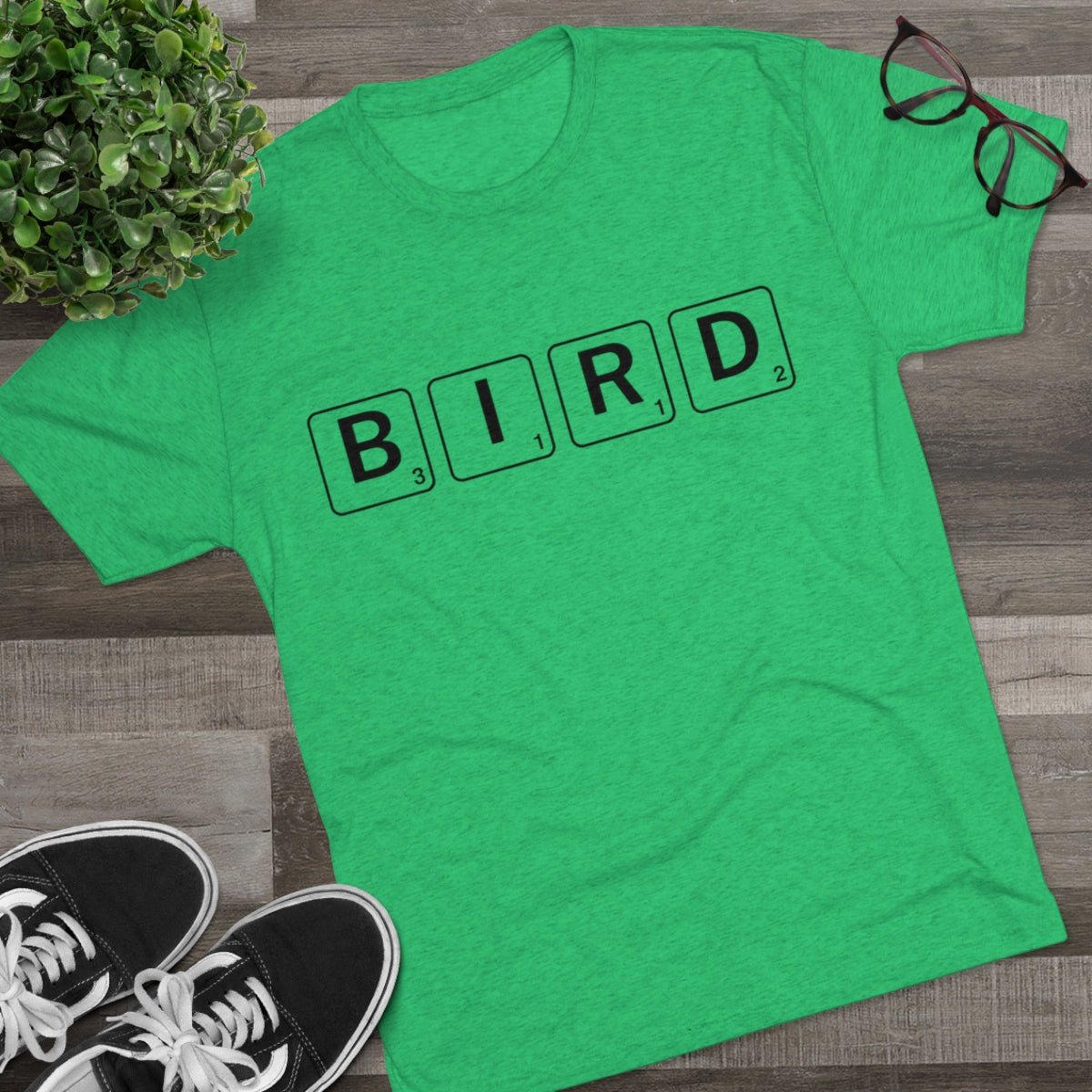 Bird IS the Word Scrabble Tile Style- MenBrainStorm Tees