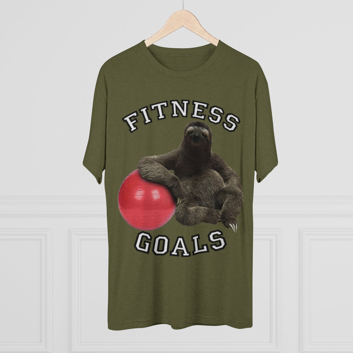 Fitness Goals Sloth w/ Yoga Ball - MenBrainStorm Tees