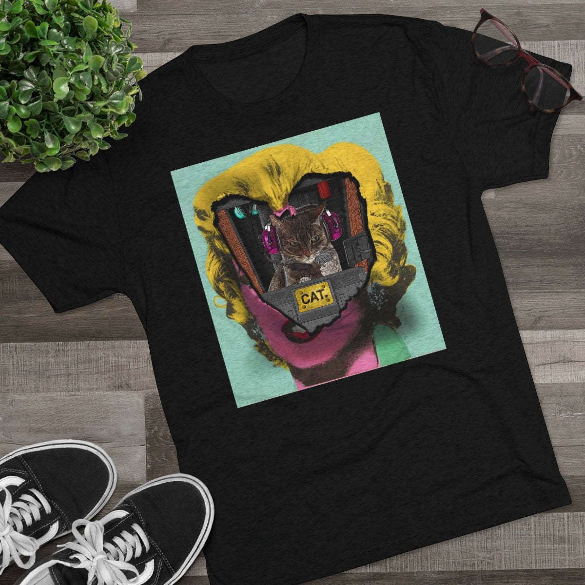 Feline Control- Cat breaking through Warhol's Marilyn- MenBrainStorm Tees