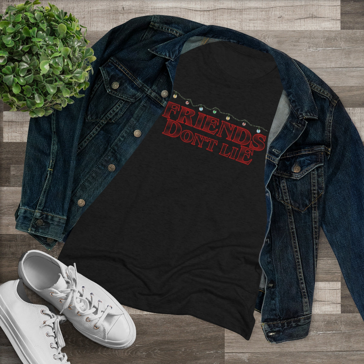 Friends Don't Lie Stranger Things Logo Style- WomenBrainStorm Tees