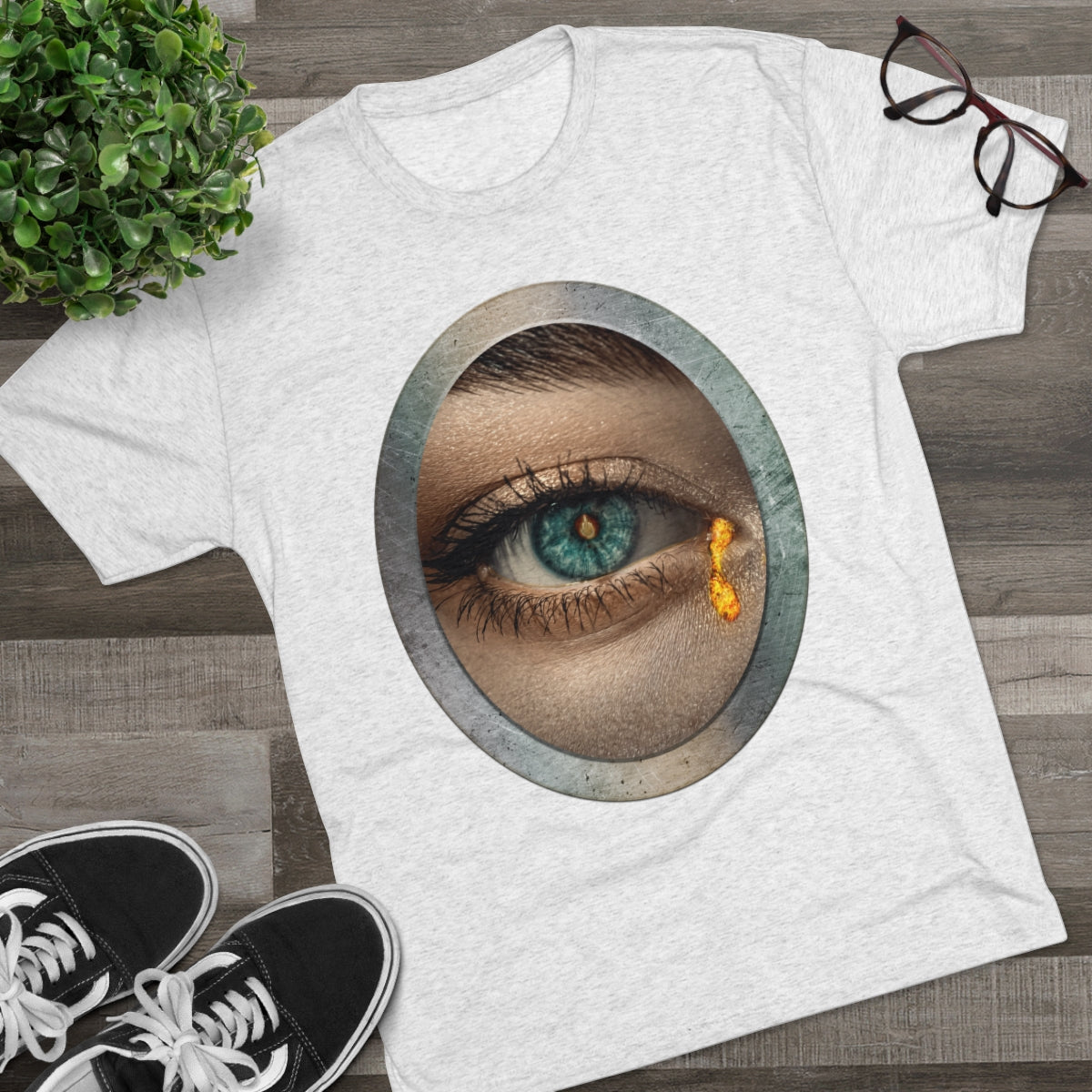 Middle Finger Eye is the Window to the Soul on fire -MenBrainStorm Tees