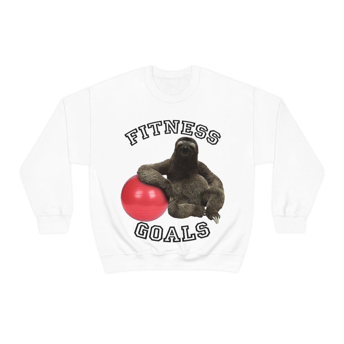 Fitness Goals Sloth with a Yoga Ball- Unisex Heavy Blend™ Crewneck Sweatshirt