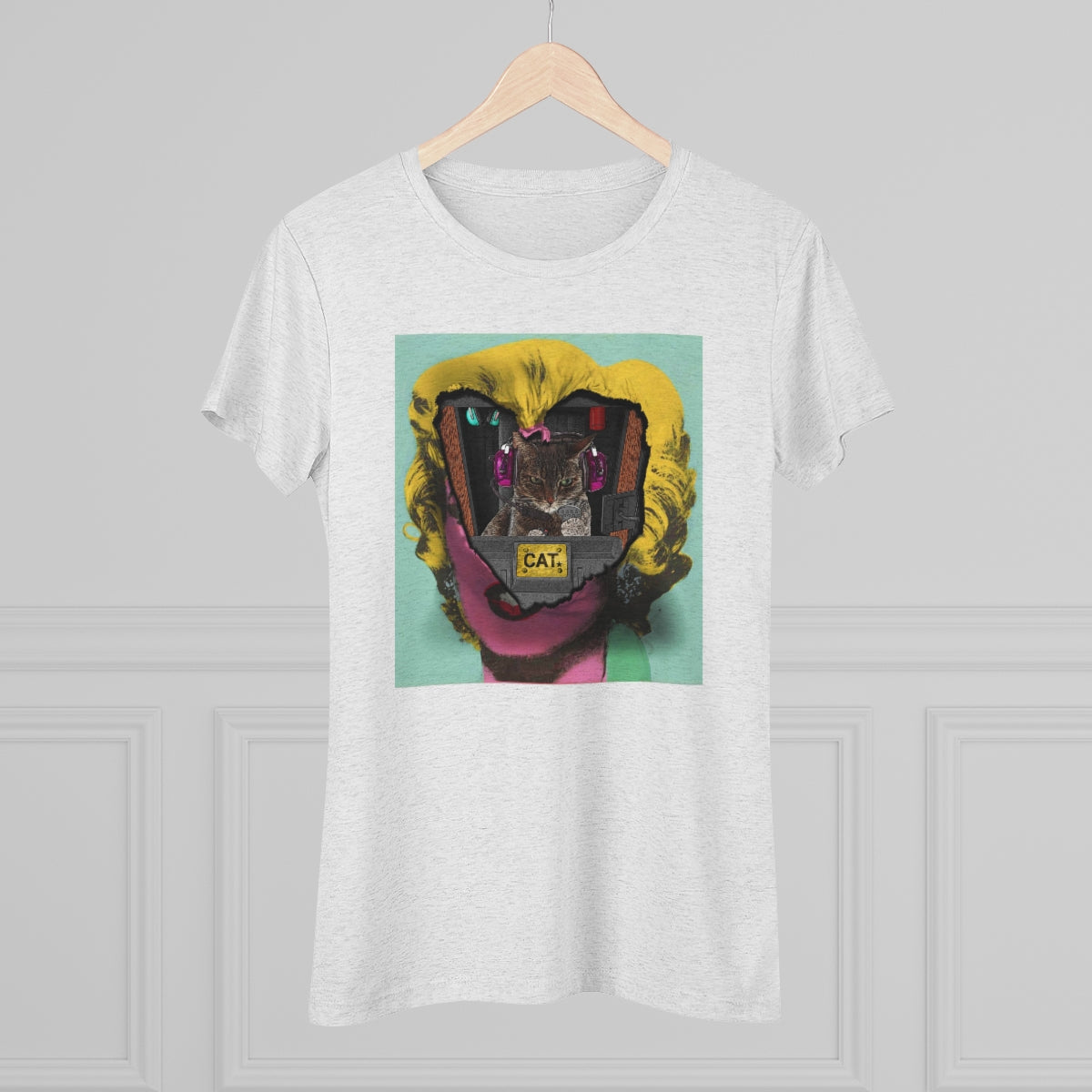 Feline Control- Cat breaking through Warhol's Marilyn- WomenBrainStorm Tees