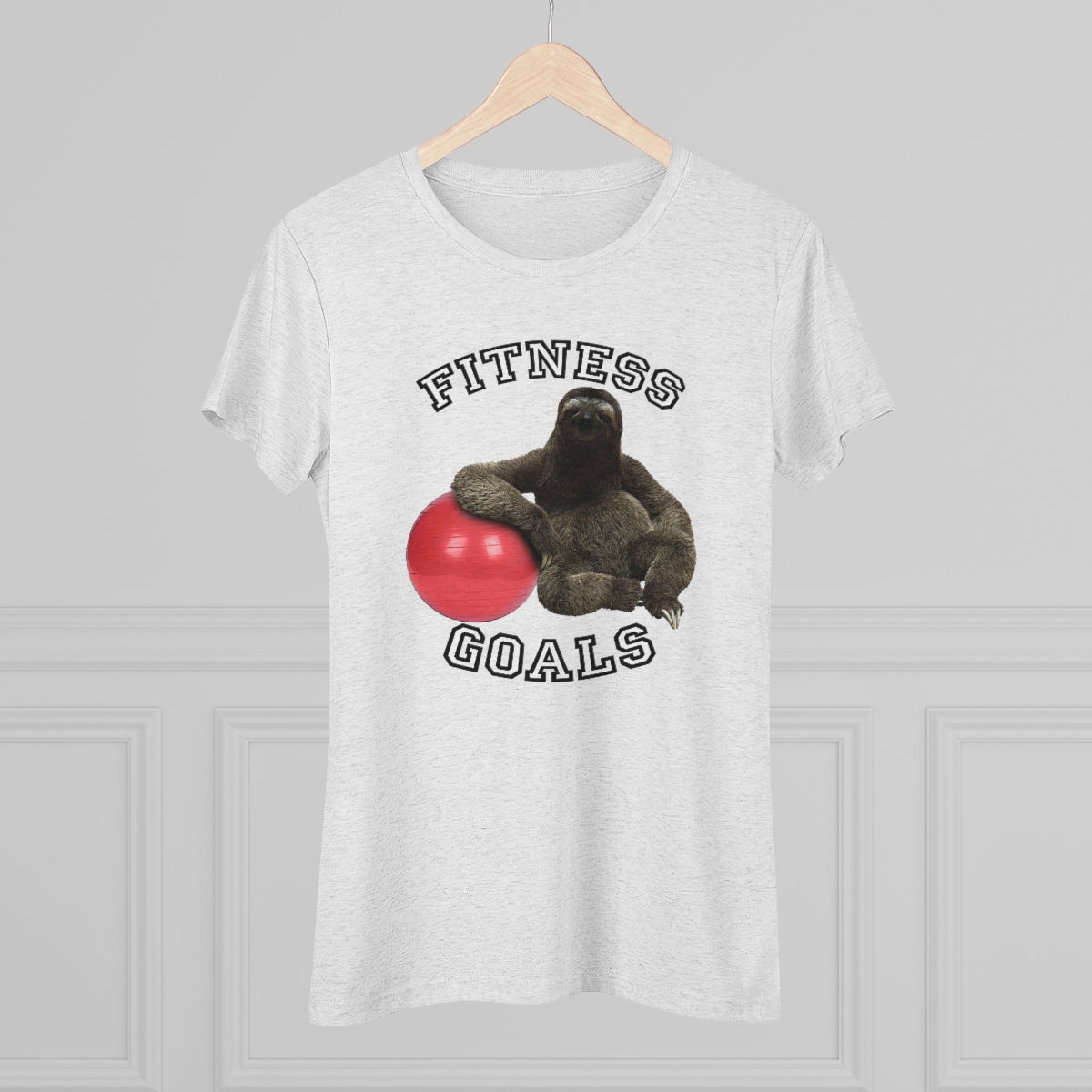 Fitness Goals Sloth w/ Yoga Ball- WomenBrainStorm Tees