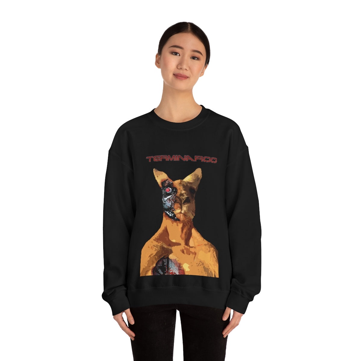 The Terminator Kangaroo Headshot- Unisex Heavy Blend™ Crewneck Sweatshirt