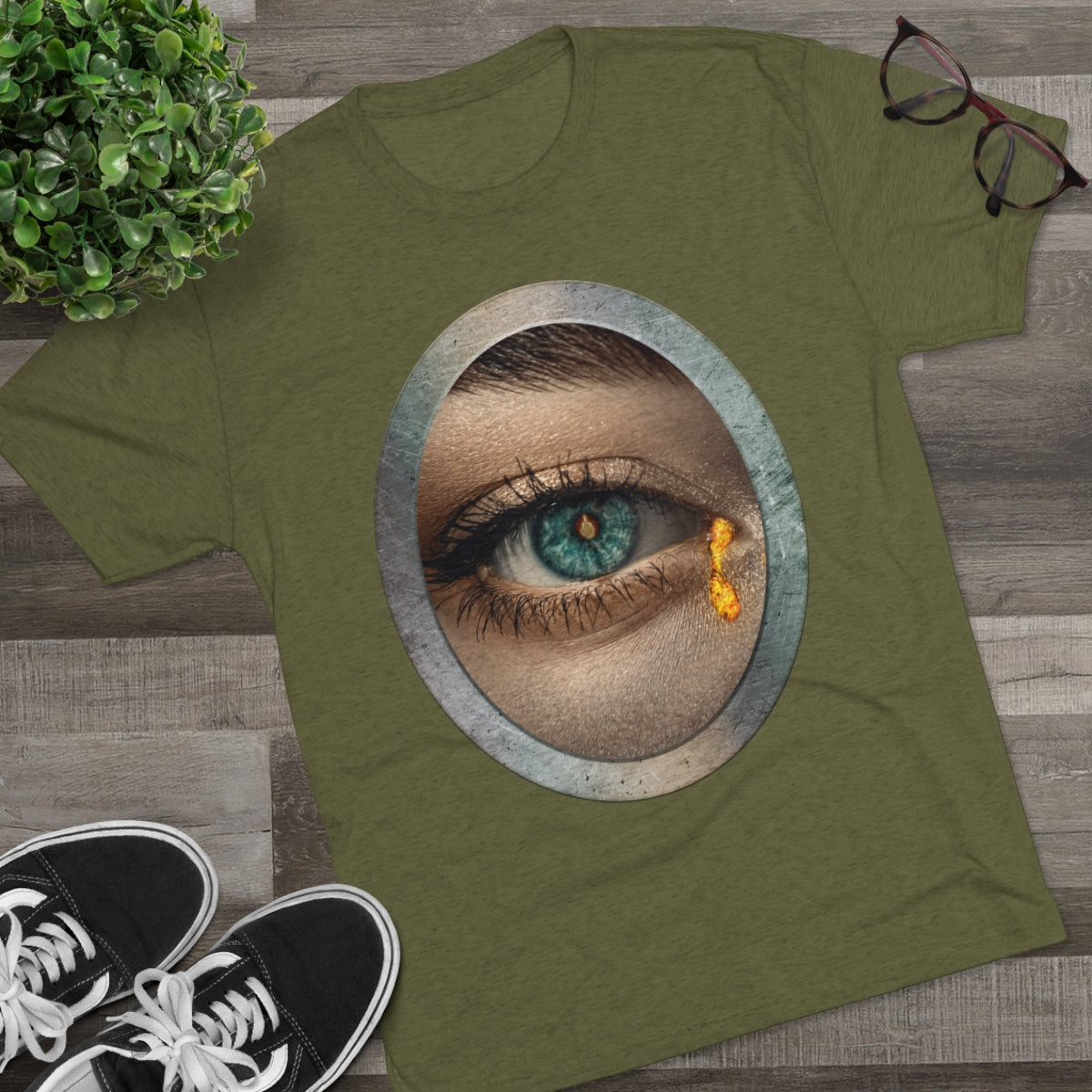 Middle Finger Eye is the Window to the Soul on fire -MenBrainStorm Tees