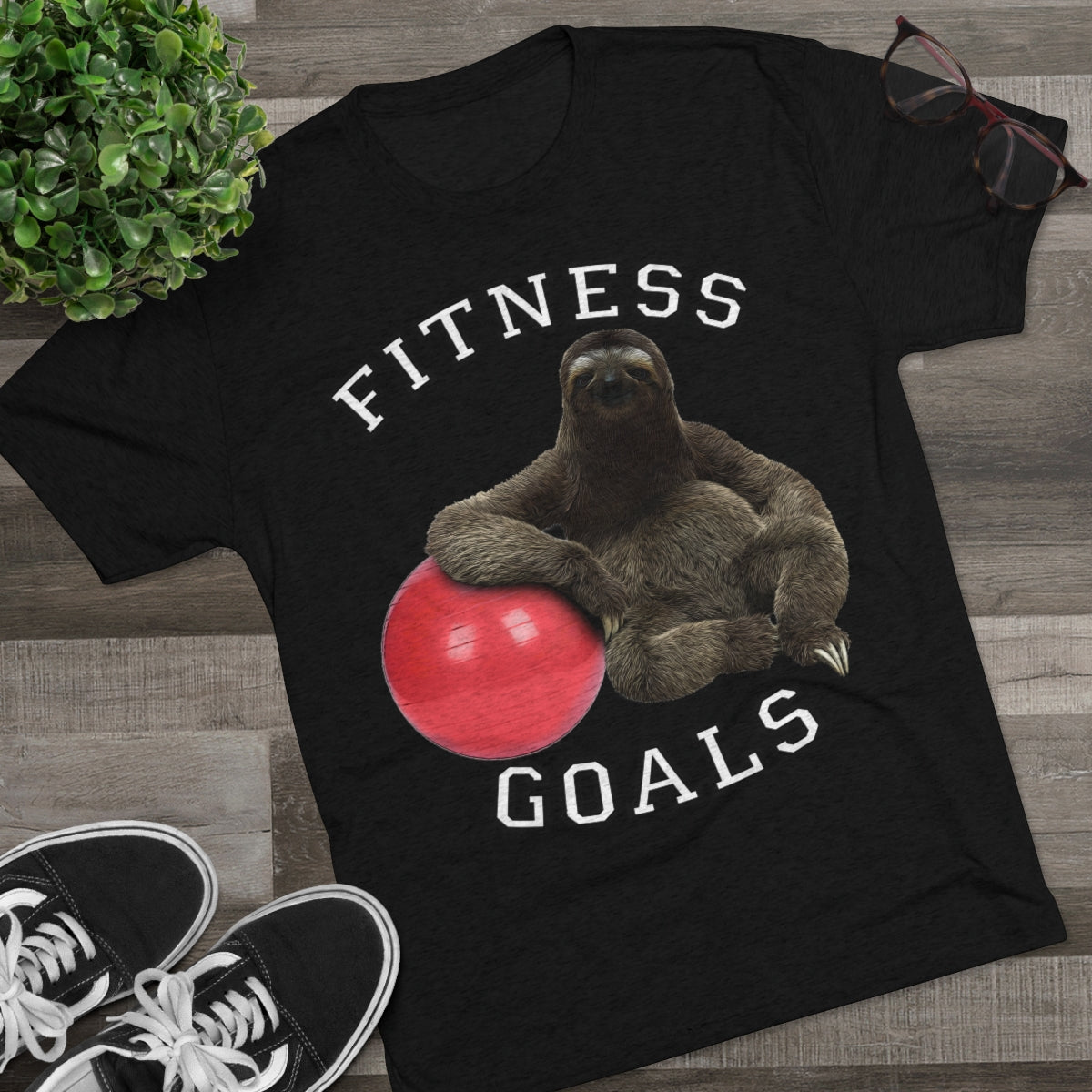 Fitness Goals Sloth w/ Yoga Ball - MenBrainStorm Tees