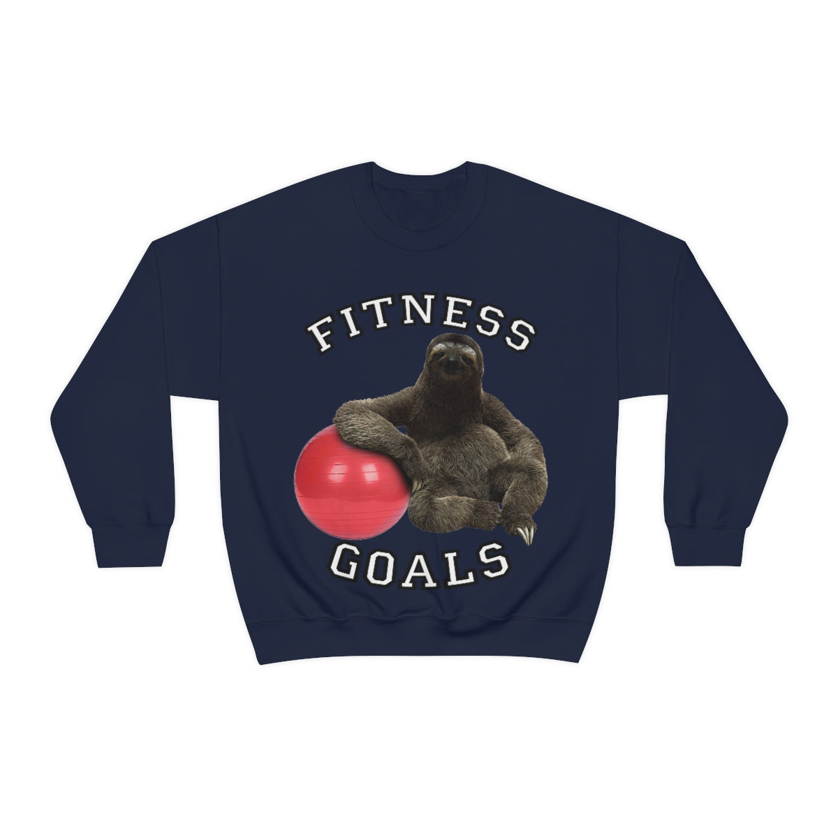 Fitness Goals Sloth with a Yoga Ball- Unisex Heavy Blend™ Crewneck Sweatshirt